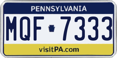 PA license plate MQF7333