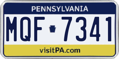 PA license plate MQF7341