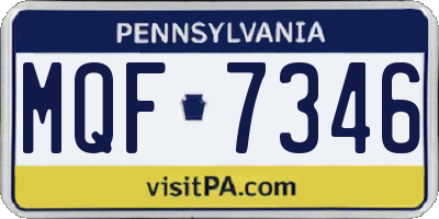 PA license plate MQF7346