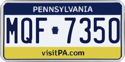 PA license plate MQF7350