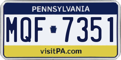 PA license plate MQF7351