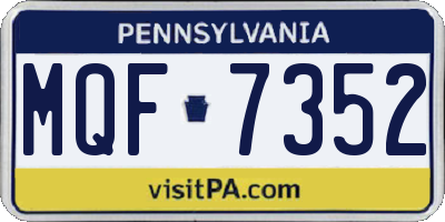PA license plate MQF7352