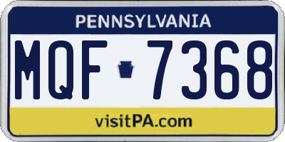 PA license plate MQF7368