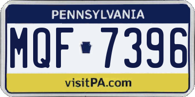 PA license plate MQF7396