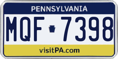 PA license plate MQF7398