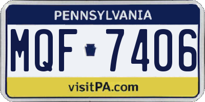 PA license plate MQF7406
