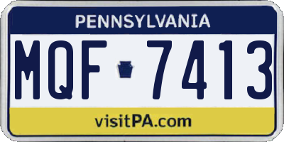 PA license plate MQF7413