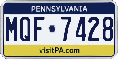 PA license plate MQF7428