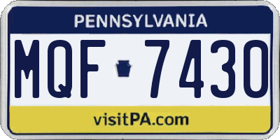 PA license plate MQF7430