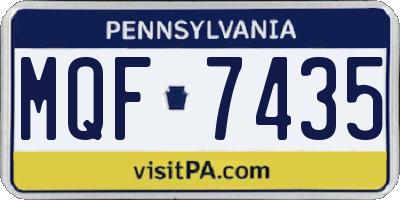 PA license plate MQF7435