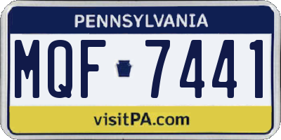 PA license plate MQF7441