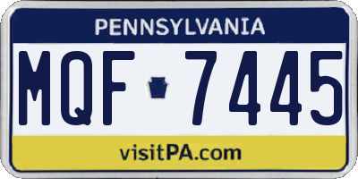 PA license plate MQF7445