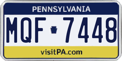 PA license plate MQF7448