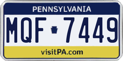 PA license plate MQF7449