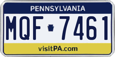 PA license plate MQF7461
