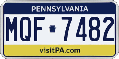 PA license plate MQF7482