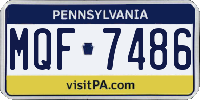 PA license plate MQF7486