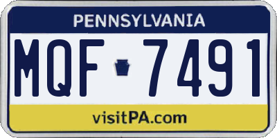 PA license plate MQF7491