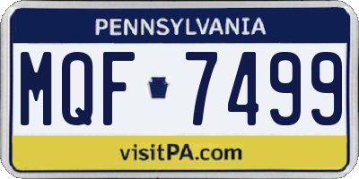 PA license plate MQF7499