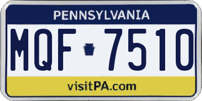 PA license plate MQF7510