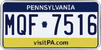 PA license plate MQF7516