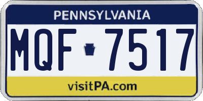 PA license plate MQF7517