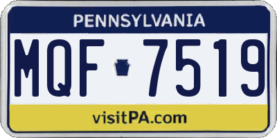 PA license plate MQF7519