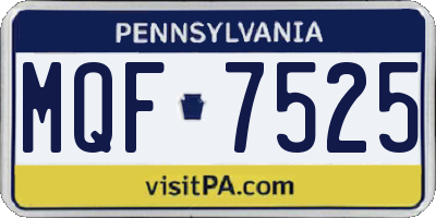 PA license plate MQF7525