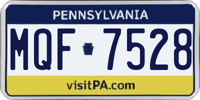 PA license plate MQF7528