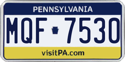 PA license plate MQF7530