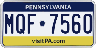 PA license plate MQF7560