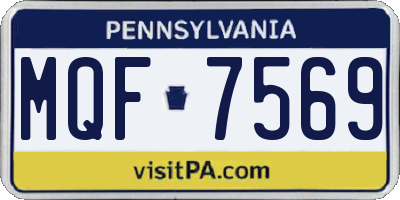 PA license plate MQF7569