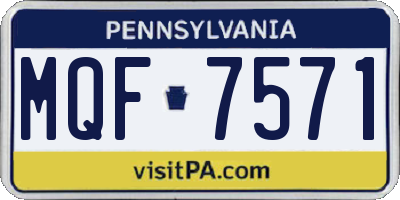 PA license plate MQF7571