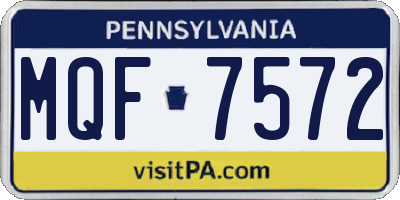 PA license plate MQF7572