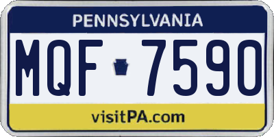PA license plate MQF7590