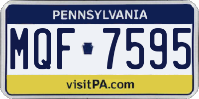 PA license plate MQF7595