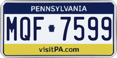 PA license plate MQF7599