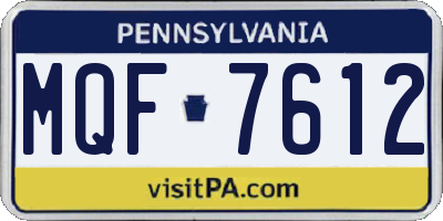 PA license plate MQF7612