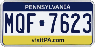 PA license plate MQF7623