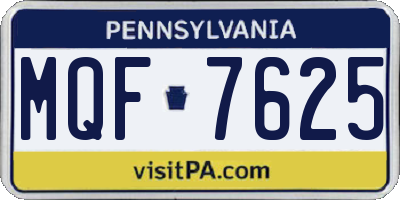 PA license plate MQF7625