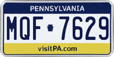 PA license plate MQF7629