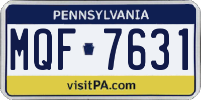 PA license plate MQF7631