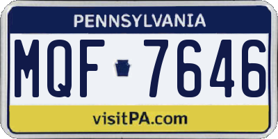 PA license plate MQF7646
