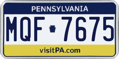 PA license plate MQF7675