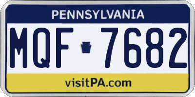 PA license plate MQF7682