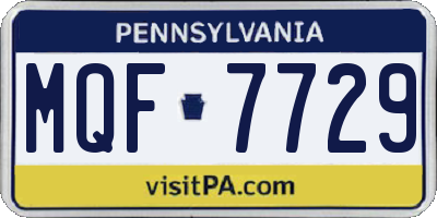 PA license plate MQF7729