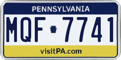 PA license plate MQF7741