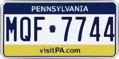 PA license plate MQF7744