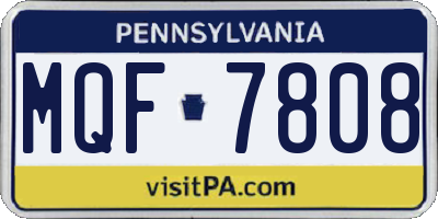 PA license plate MQF7808