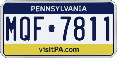 PA license plate MQF7811